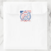 USA 250 Patriotic Anniversary Emblem Design スクエアシール (バッグ)