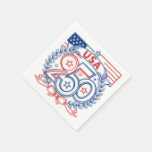 USA 250 Patriotic Anniversary Emblem Design スタンダードカクテルナプキン (角)