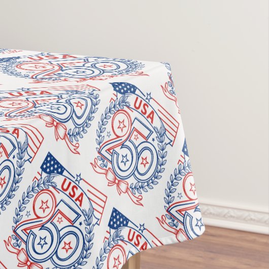 USA 250 Patriotic Anniversary Emblem Design テーブルクロス (インサイチュ)