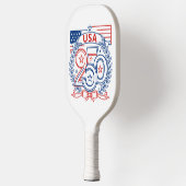 USA 250 Patriotic Anniversary Emblem Design ピックルボールラケット (左)