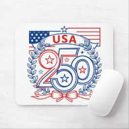 USA 250 Patriotic Anniversary Emblem Design マウスパッド