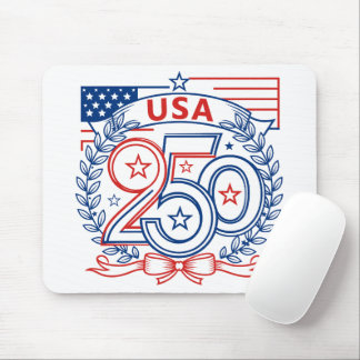 USA 250 Patriotic Anniversary Emblem Design マウスパッド