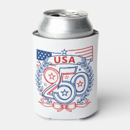 USA 250 Patriotic Anniversary Emblem Design 缶クーラー