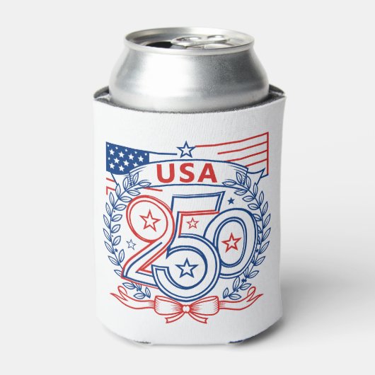 USA 250 Patriotic Anniversary Emblem Design 缶クーラー (缶正面)