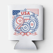 USA 250 Patriotic Anniversary Emblem Design 缶クーラー (裏面)