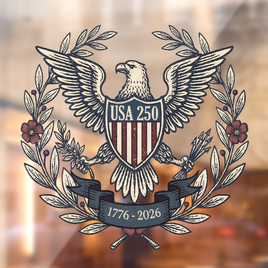 USA 250 Patriotic Eagle Heritage Motif ID1299 ウィンドウサイン (シート2)