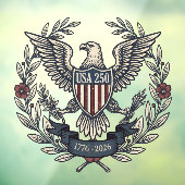 USA 250 Patriotic Eagle Heritage Motif ID1299 ウィンドウサイン (シート3)