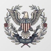 USA 250 Patriotic Eagle Heritage Motif ID1299 ウィンドウサイン (シート)