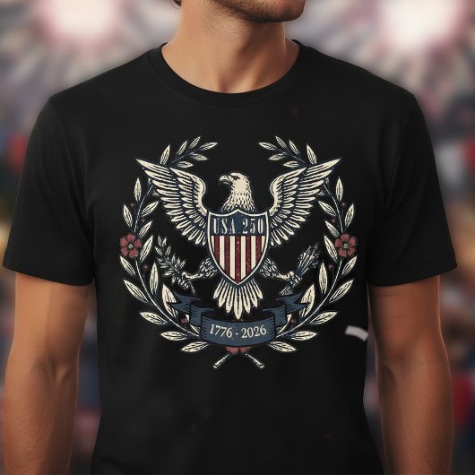 USA 250 Patriotic Eagle Heritage Motif ID1299 Tシャツ