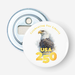 USA 250: Watercolor Bald Eagle & Gold 栓抜き