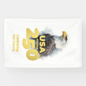 USA 250: Watercolor Bald Eagle & Gold 横断幕 (横)