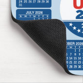 USA 250 with 2026 Calendar - Red White Blue マウスパッド (コーナー)