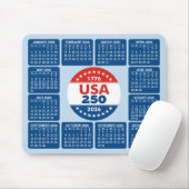 USA 250 with 2026 Calendar - Red White Blue マウスパッド (マウス)