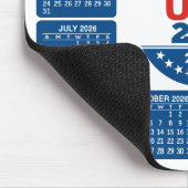 USA 250 with 2026 Calendar - Red White Blue マウスパッド (コーナー)