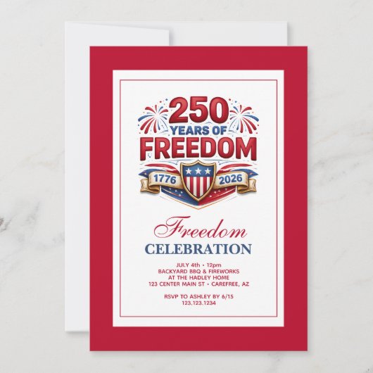 USA 250 Year Commemorative Celebration 招待状 (正面)