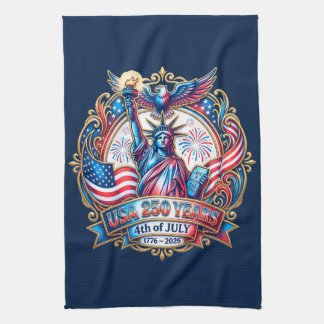 USA 250 years 4th of July 1776-2026 キッチンタオル