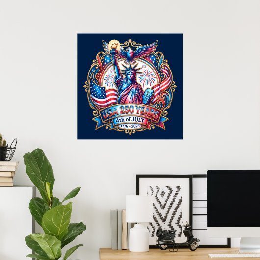 USA 250 years 4th of July 1776-2026 ポスター (ホームオフィス)