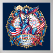 USA 250 years 4th of July 1776-2026 ポスター (正面)