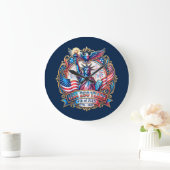 USA 250 years 4th of July 1776-2026 ラージ壁時計 (ホーム)