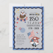 USA 250 Years Celebration with Gnome & Eagle 招待状 (正面)