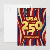 USA 250 Years Custom Patriotic  ポストカード (正面/裏面)
