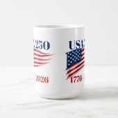 USA 250 Years of Independence 1776 2026 コーヒーマグカップ (中央)