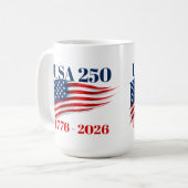 USA 250 Years of Independence 1776 2026 コーヒーマグカップ (正面左)