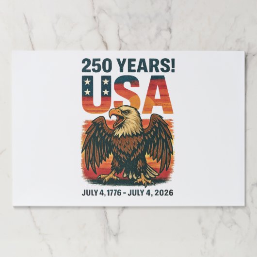 USA 250 Years – Patriotic Bald Eagle July 4th 2026 ペーパーパッド (正面)