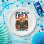 USA 250 Years – Patriotic Bald Eagle July 4th 2026 ペーパープレート (パーティー)