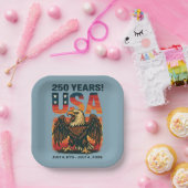 USA 250 Years – Patriotic Bald Eagle July 4th 2026 ペーパープレート (パーティー)