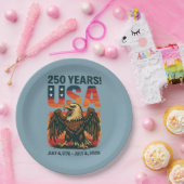 USA 250 Years – Patriotic Bald Eagle July 4th 2026 ペーパープレート (パーティー)
