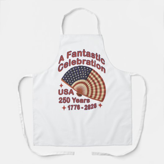 USA 250 Years Patriotic Fan Design – 1776-2026  エプロン (正面)