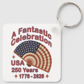 USA 250 Years Patriotic Fan Design – 1776-2026  キーホルダー (裏面)
