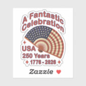 USA 250 Years Patriotic Fan Design – 1776-2026  シール (シート)