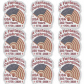 USA 250 Years Patriotic Fan Design – 1776-2026 シール (正面)