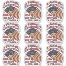 USA 250 Years Patriotic Fan Design – 1776-2026  シール