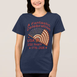 USA 250 Years Patriotic Fan Design – 1776-2026  トライブレンドＴシャツ
