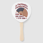 USA 250 Years Patriotic Fan Design – 1776-2026 ハンドファン (裏面)