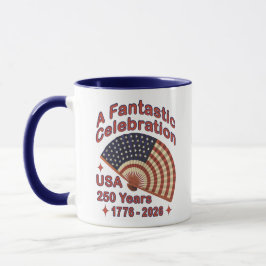 USA 250 Years Patriotic Fan Design – 1776-2026  マグカップ