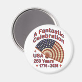 USA 250 Years Patriotic Fan Design – 1776-2026  マグネット (正面/裏面)