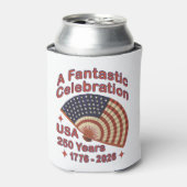 USA 250 Years Patriotic Fan Design – 1776-2026  缶クーラー (缶正面)