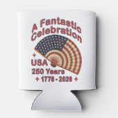 USA 250 Years Patriotic Fan Design – 1776-2026  缶クーラー (裏面)