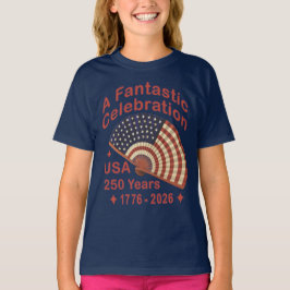 USA 250 Years Patriotic Fan Design – 1776-2026  Tシャツ