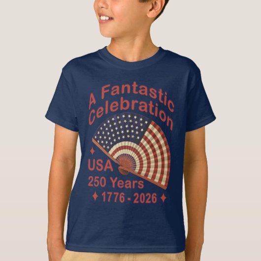 USA 250 Years Patriotic Fan Design – 1776-2026 Tシャツ (正面)