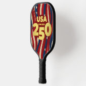 USA 250 Years Patriotic Red White Blue with Gold ピックルボールラケット (左)