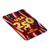 USA 250 Years Patriotic Red White Blue with Gold マグネット (右側)