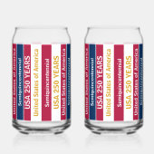 USA 250 Years Semiquincentennial Patriotic Stripes ガラス缶 (左)