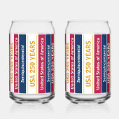 USA 250 Years Semiquincentennial Patriotic Stripes ガラス缶 (裏面)