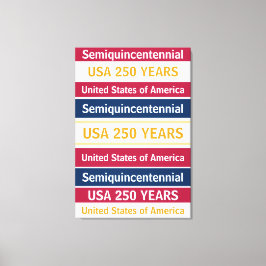 USA 250 Years Semiquincentennial Patriotic Stripes キャンバスプリント
