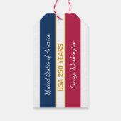 USA 250 Years Semiquincentennial Patriotic Stripes ギフトタグ (裏面)